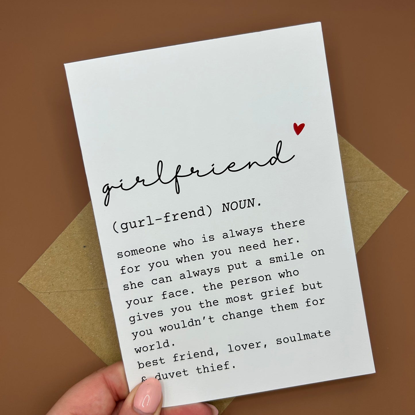 Girlfriend Definition Greeting Card