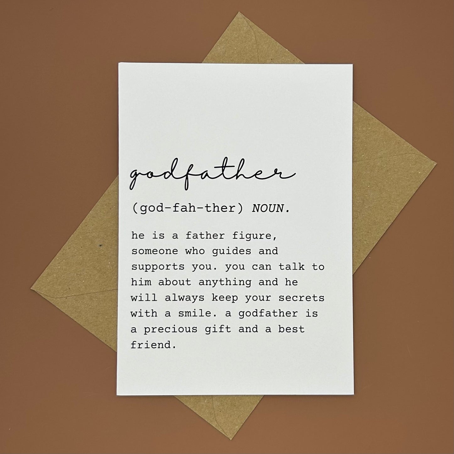 Godfather Definition Greeting Card