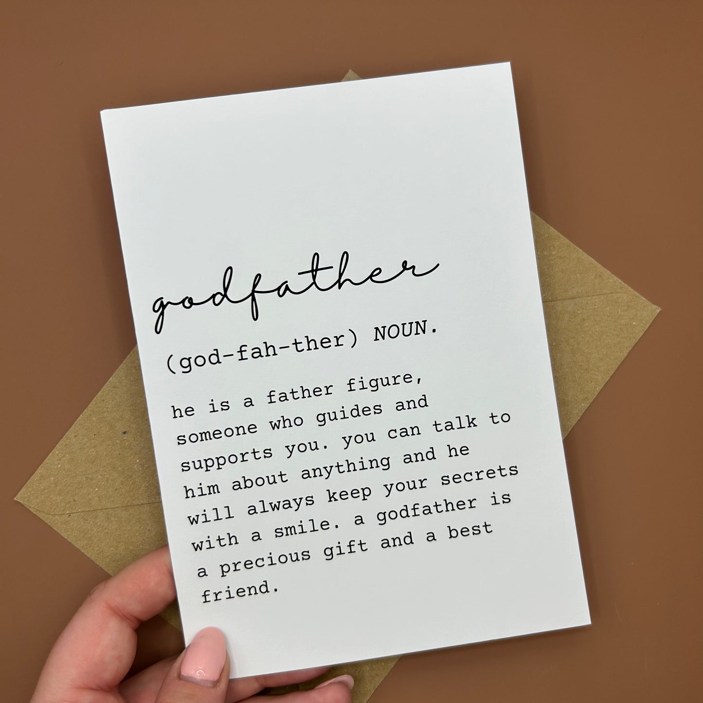 Godfather Definition Greeting Card