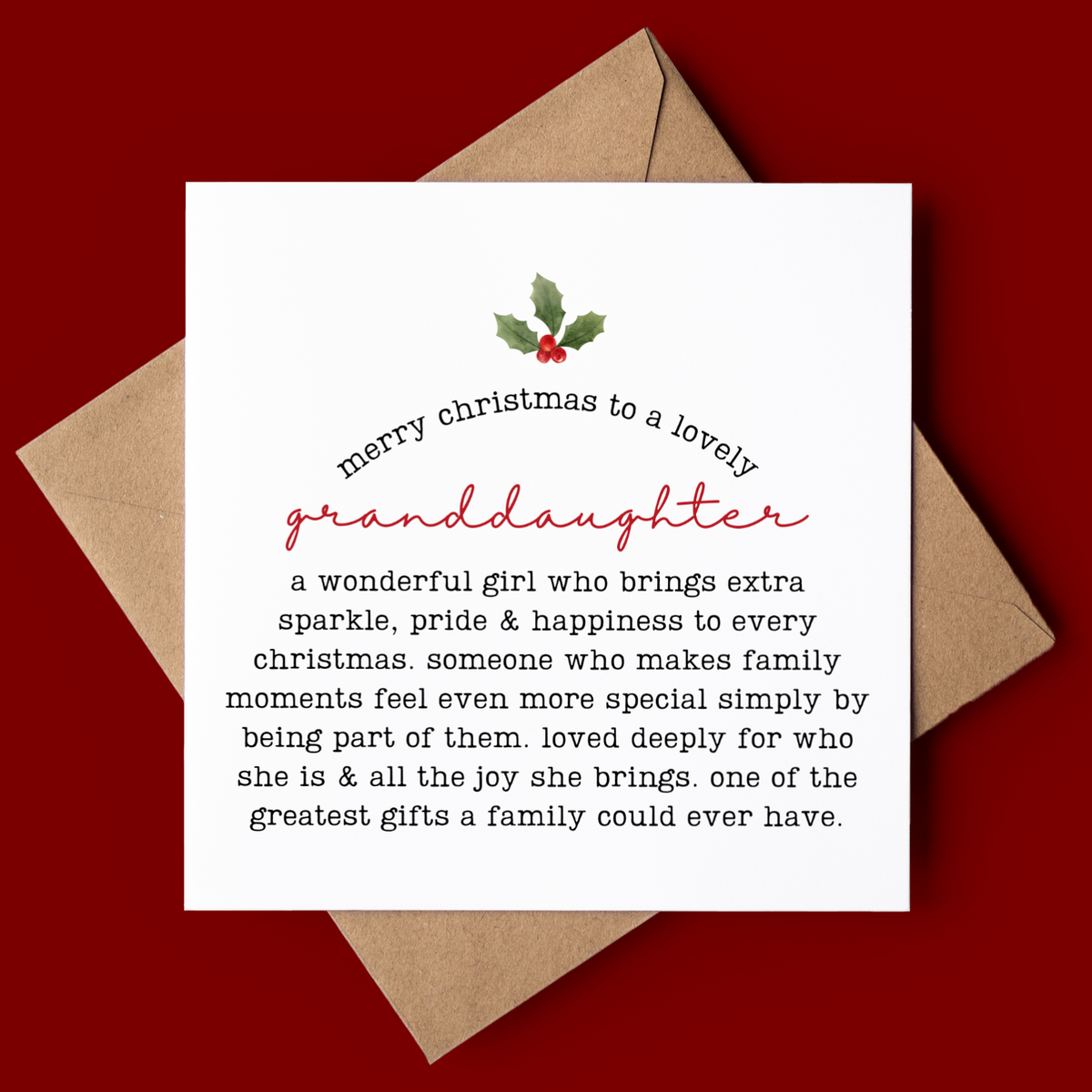 Granddaughter Christmas Card