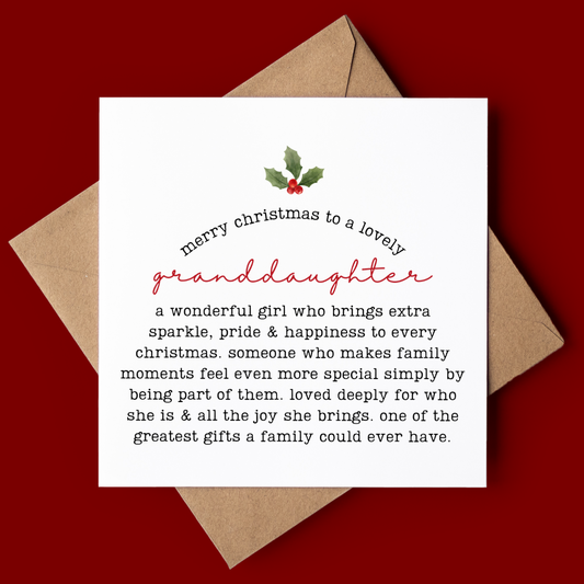 Granddaughter Christmas Card