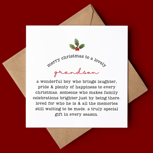 Grandson Christmas Card