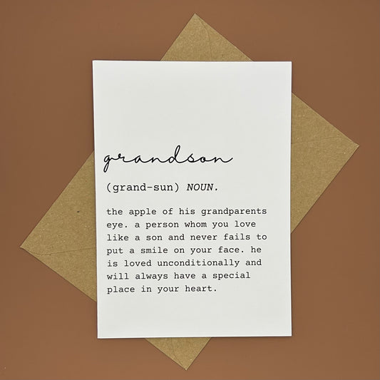 Grandson Definition Greeting Card