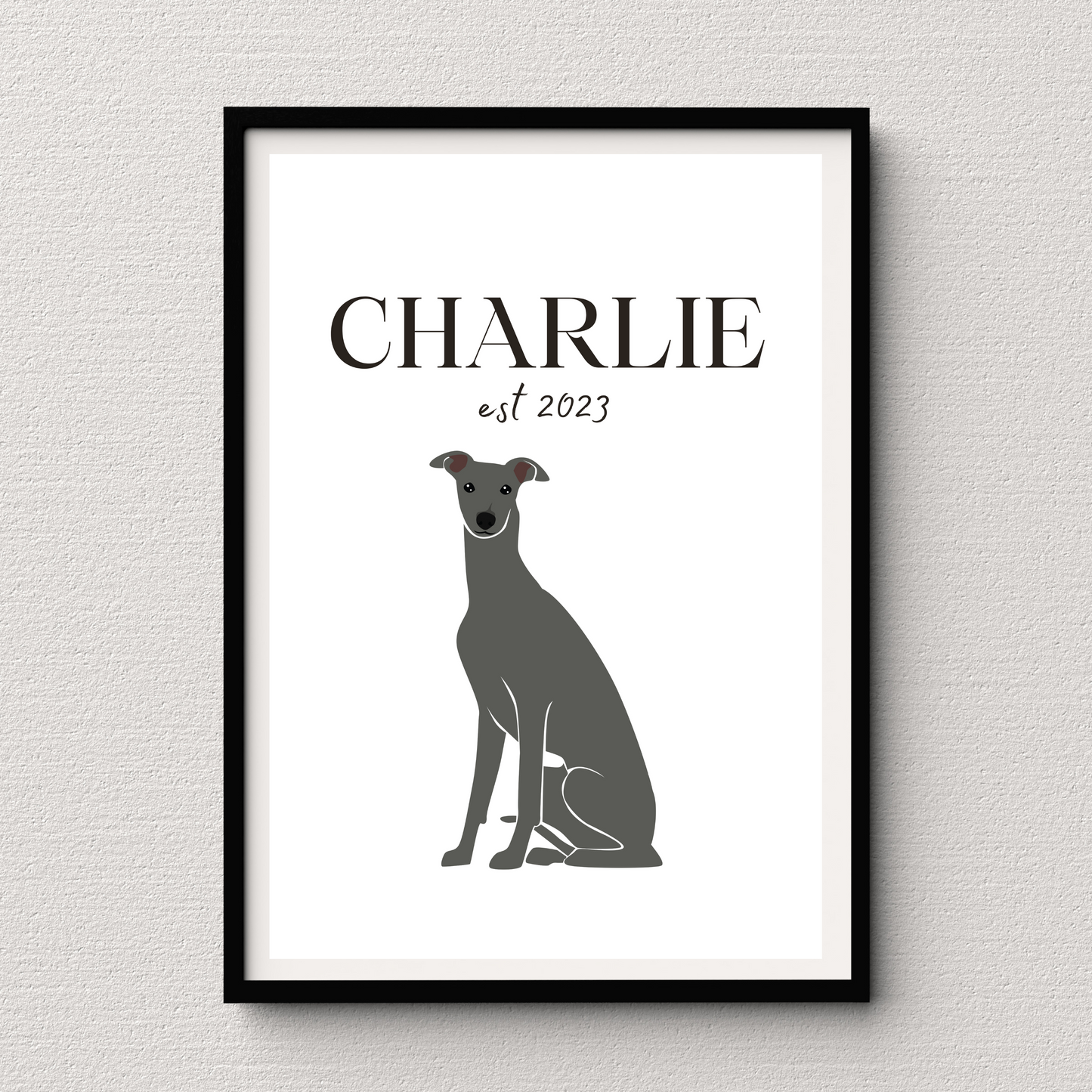 Personalised Greyhound Pet Print