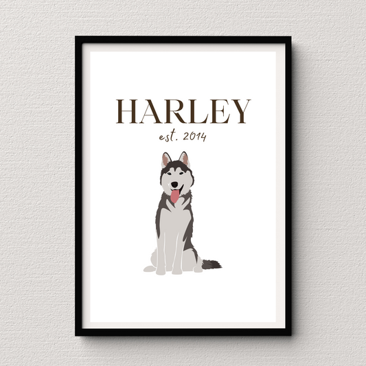 Personalised Husky Pet Print