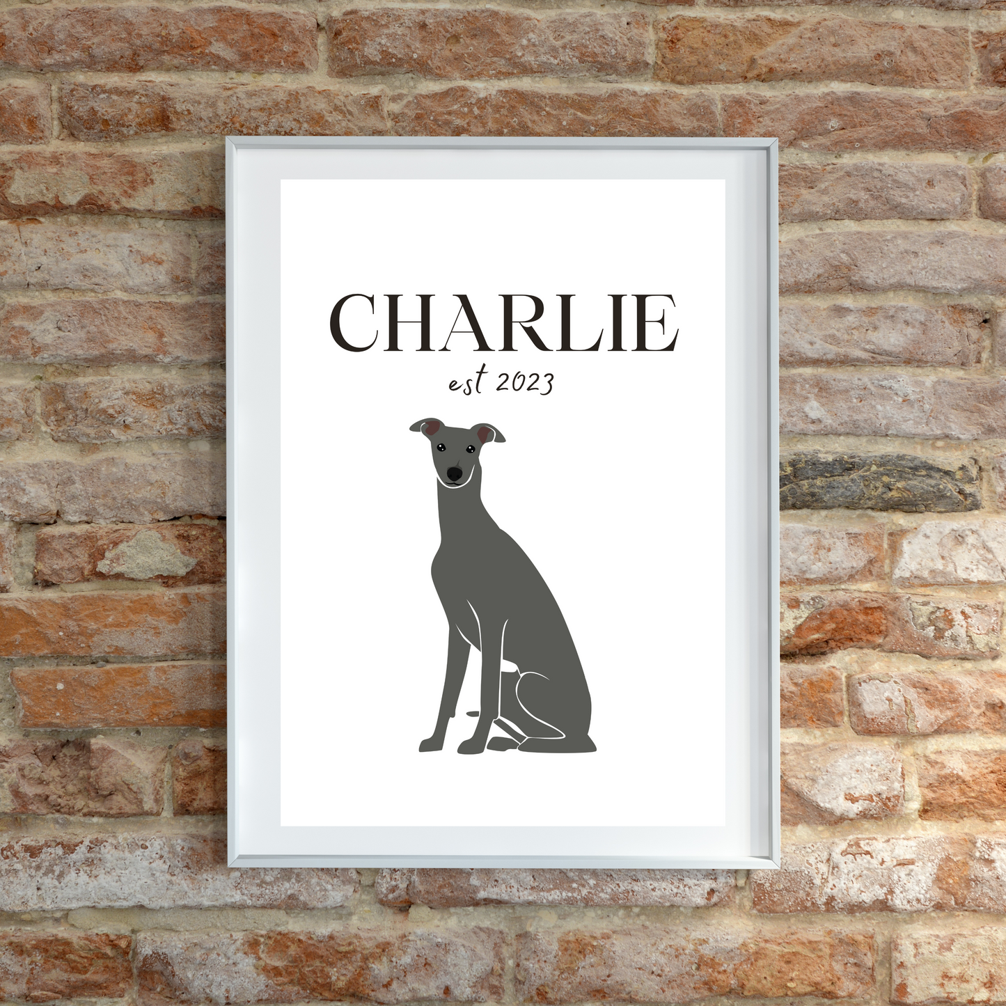 Personalised Greyhound Pet Print