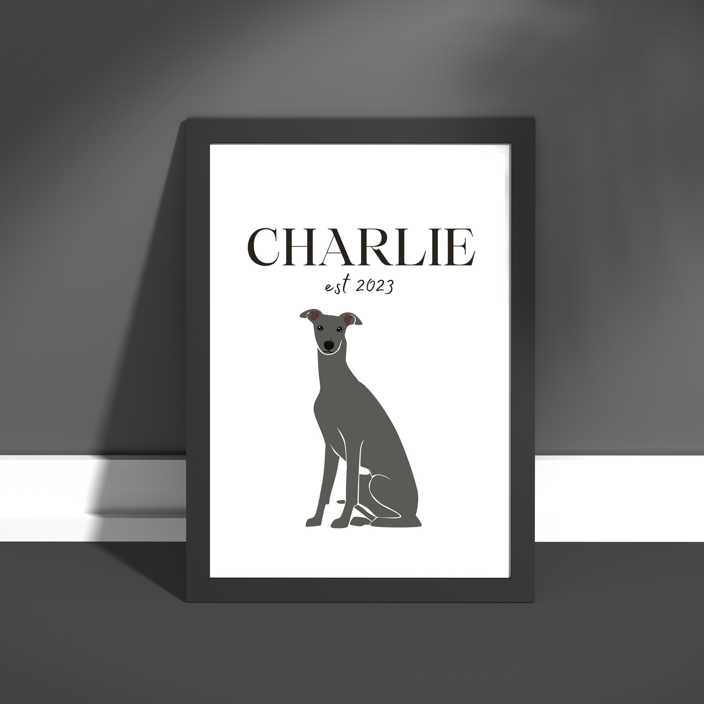 Personalised Greyhound Pet Print