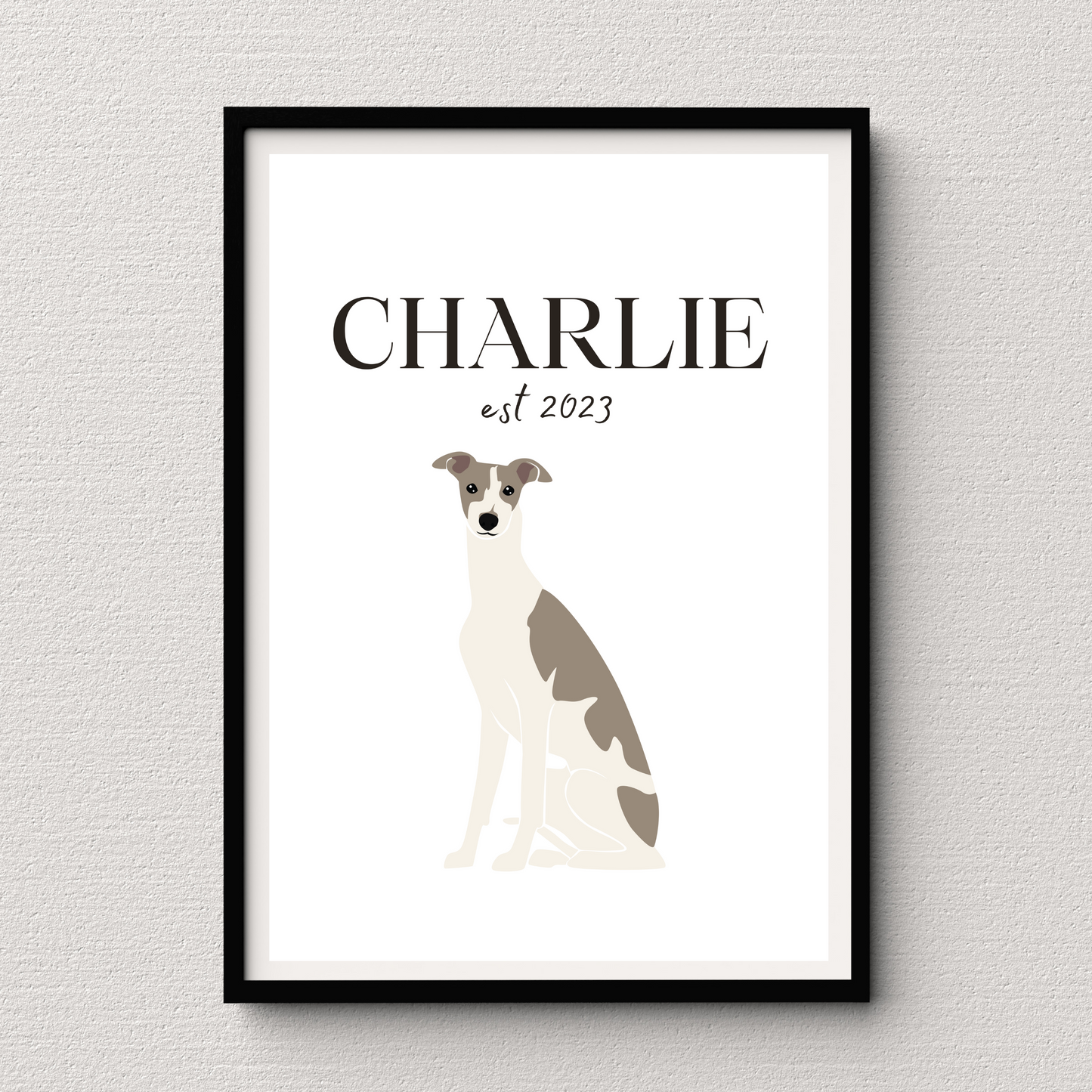 Personalised Greyhound Pet Print