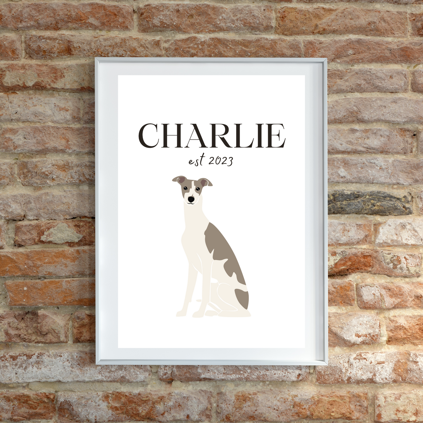 Personalised Greyhound Pet Print