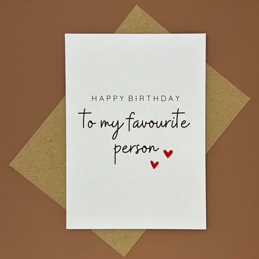 Favourite Person Birthday Card