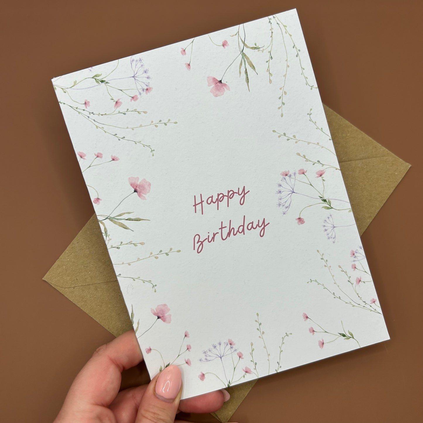 Floral Happy Birthday Greeting Card