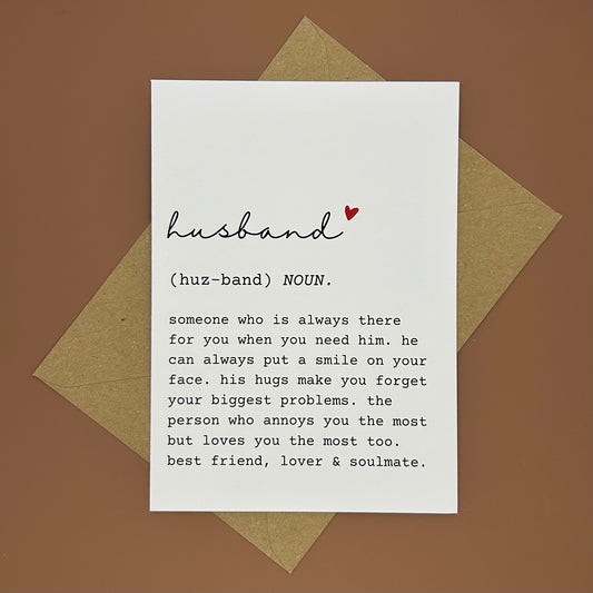 Husband Definition Greeting Card