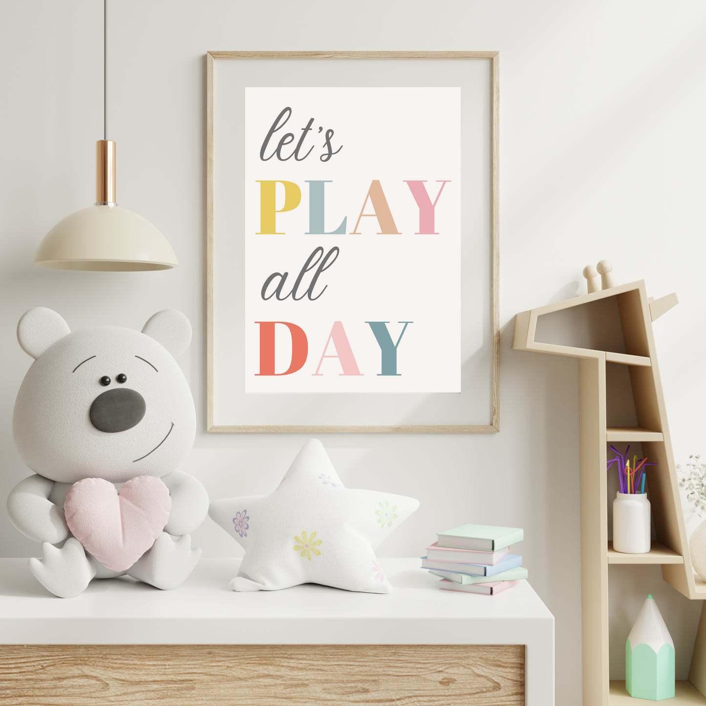 'Let's Play All Day' Print