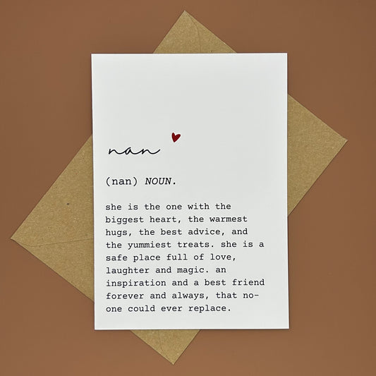 Nan Definition Greeting Card