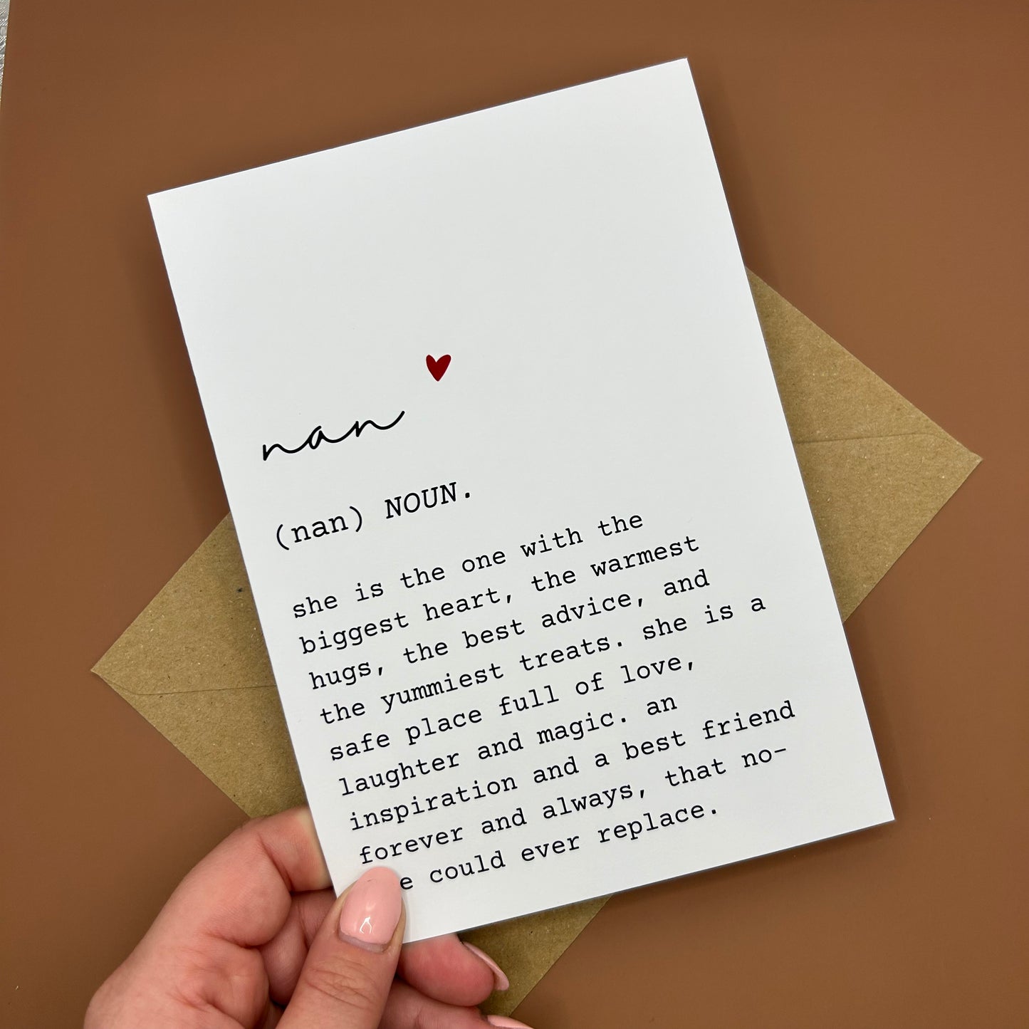 Nan Definition Greeting Card