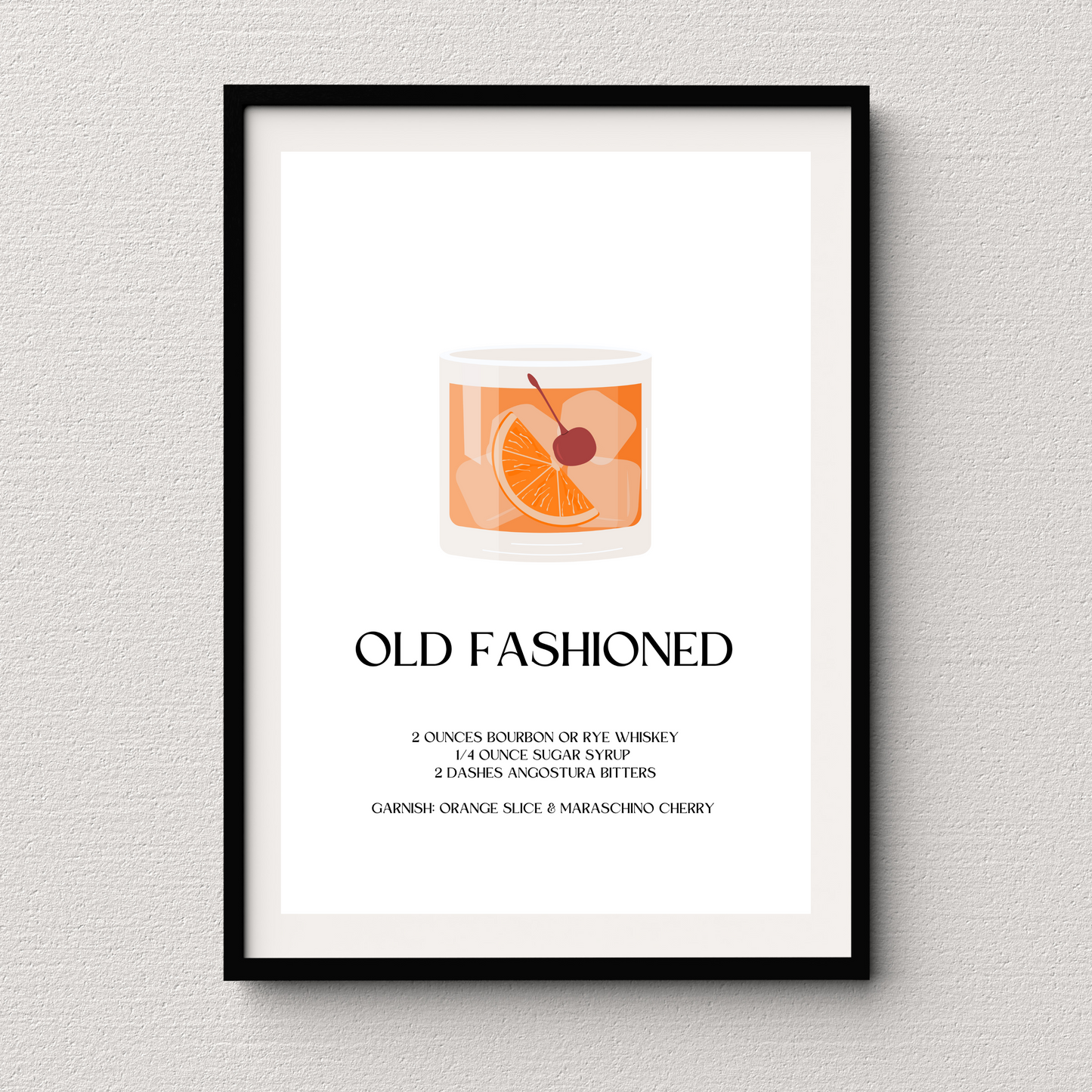 Old Fashioned Cocktail Print