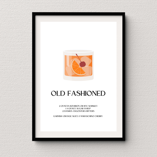 Old Fashioned Cocktail Print