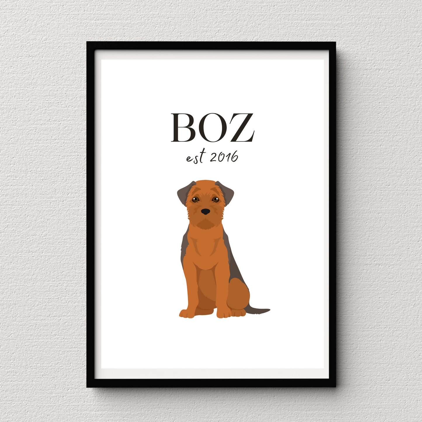 Personalised Border Terrier Pet Print