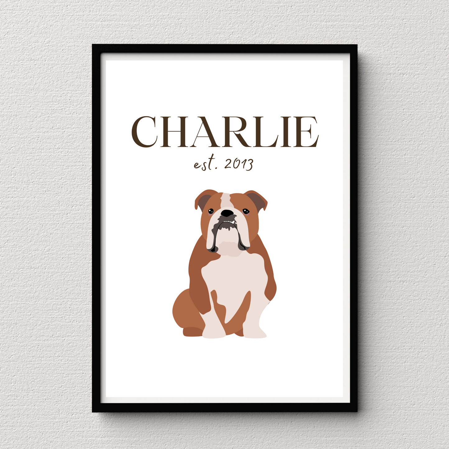 Personalised Bulldog Pet Print