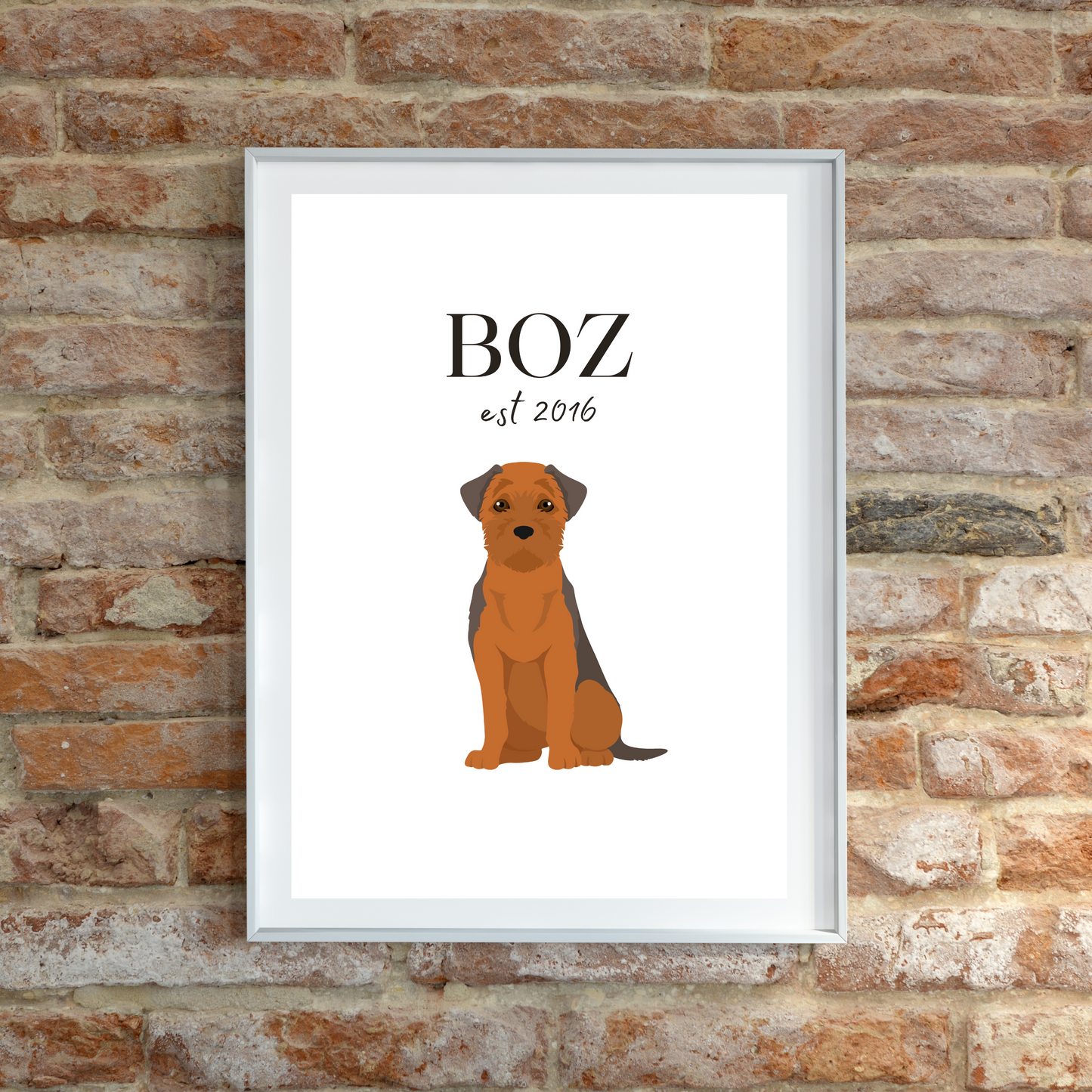 Personalised Border Terrier Pet Print