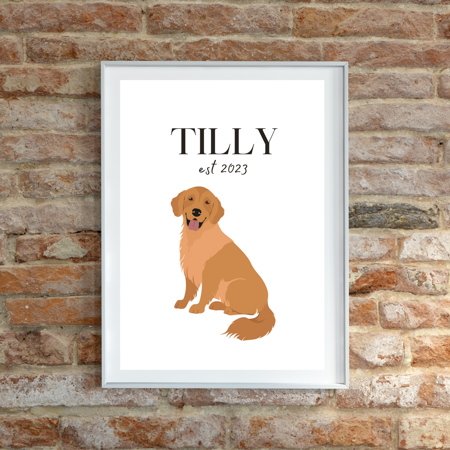 Personalised Golden Retriever Pet Print