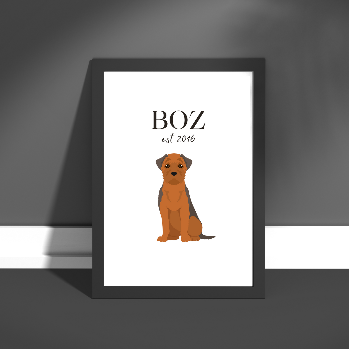 Personalised Border Terrier Pet Print