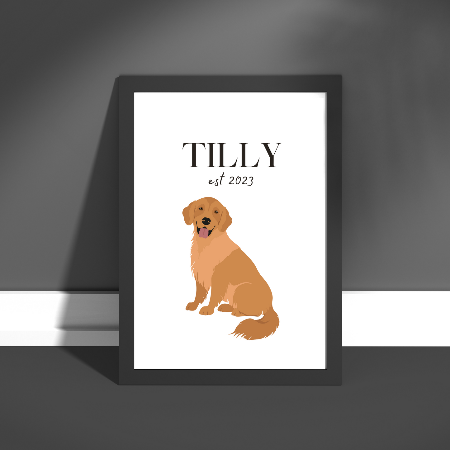 Personalised Golden Retriever Pet Print