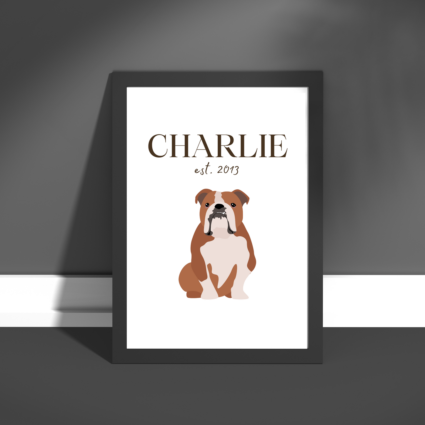 Personalised Bulldog Pet Print