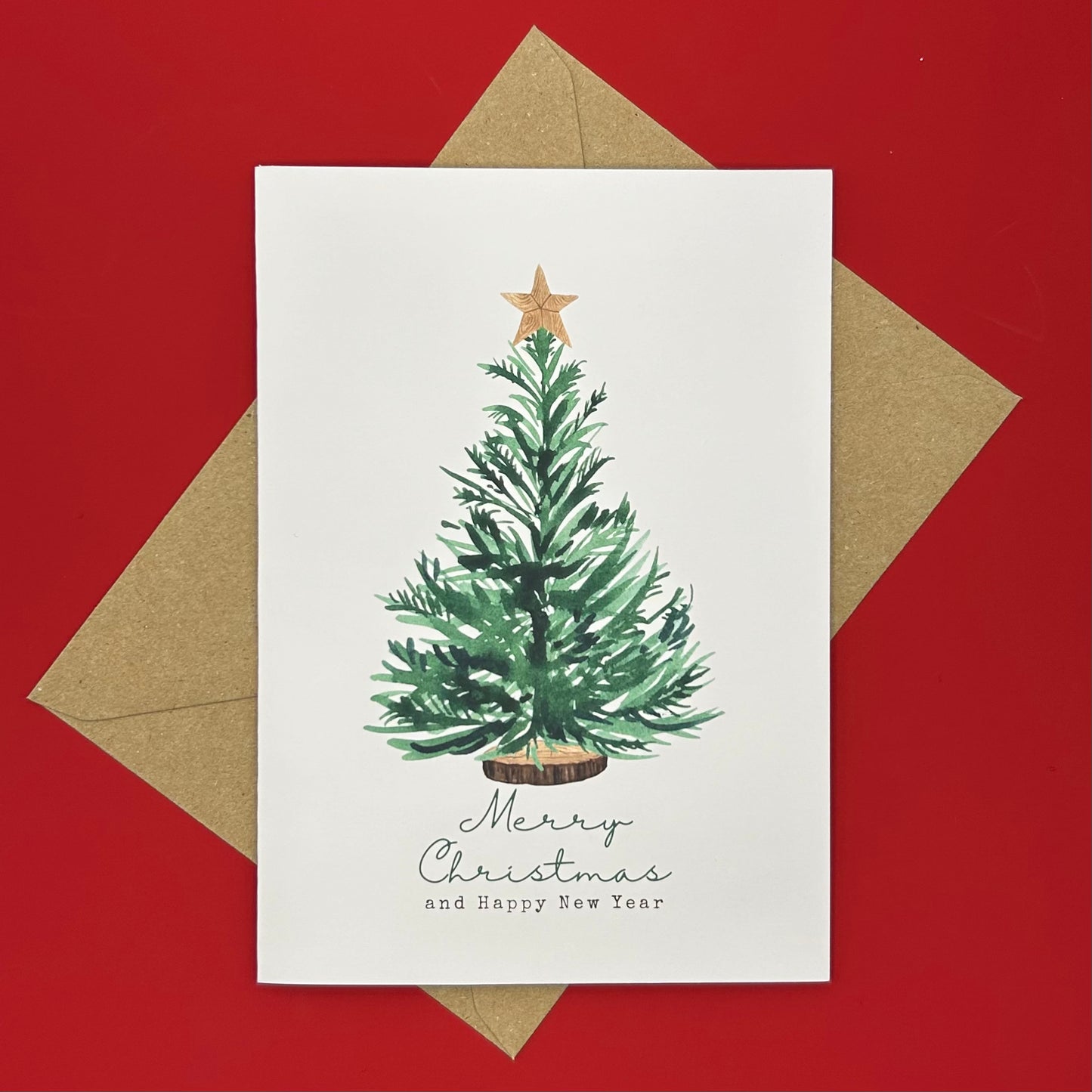 Simple Green Tree Christmas Card