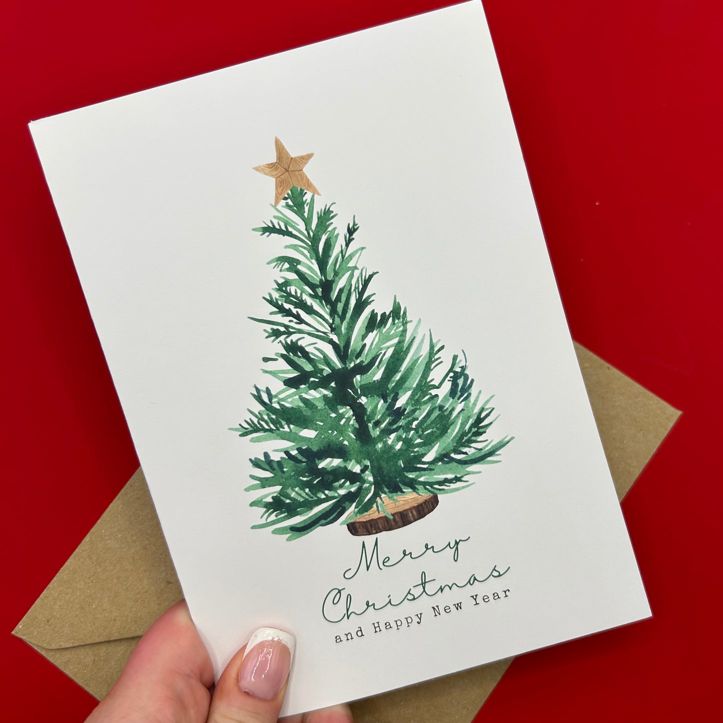 Simple Green Tree Christmas Card