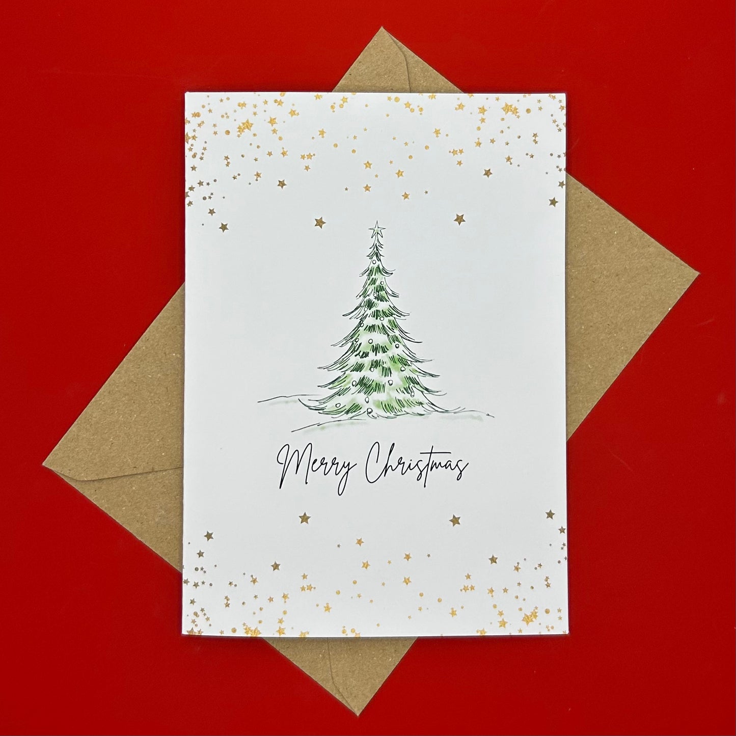 Simple Starry Tree Christmas Card