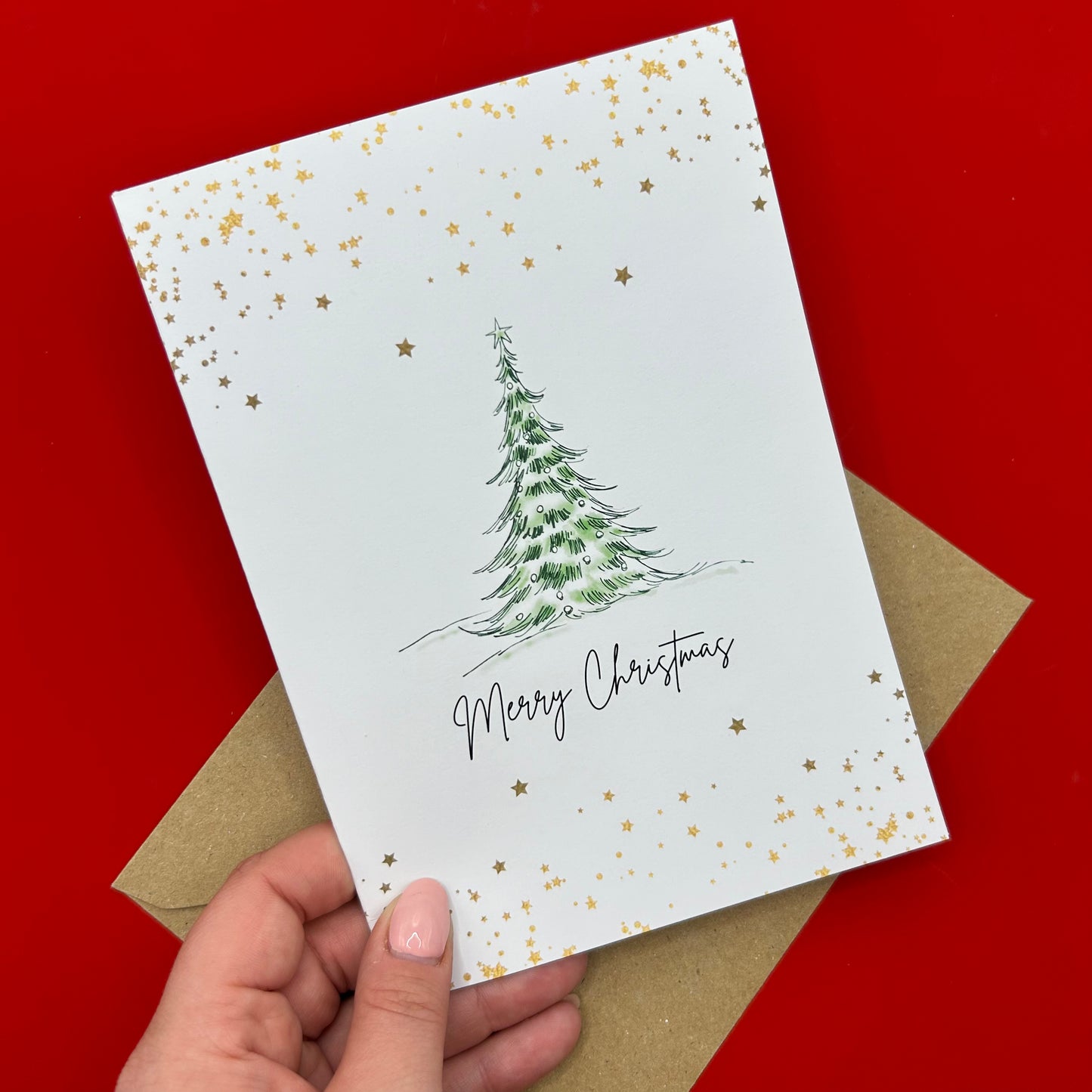 Simple Starry Tree Christmas Card