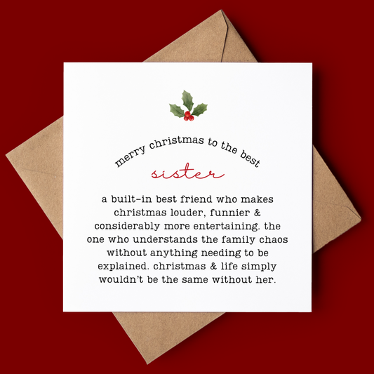 Sister Christmas Card