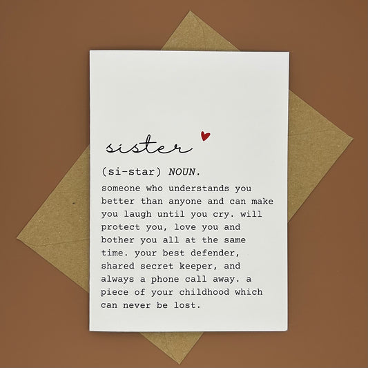 Sister Definition Greeting Card