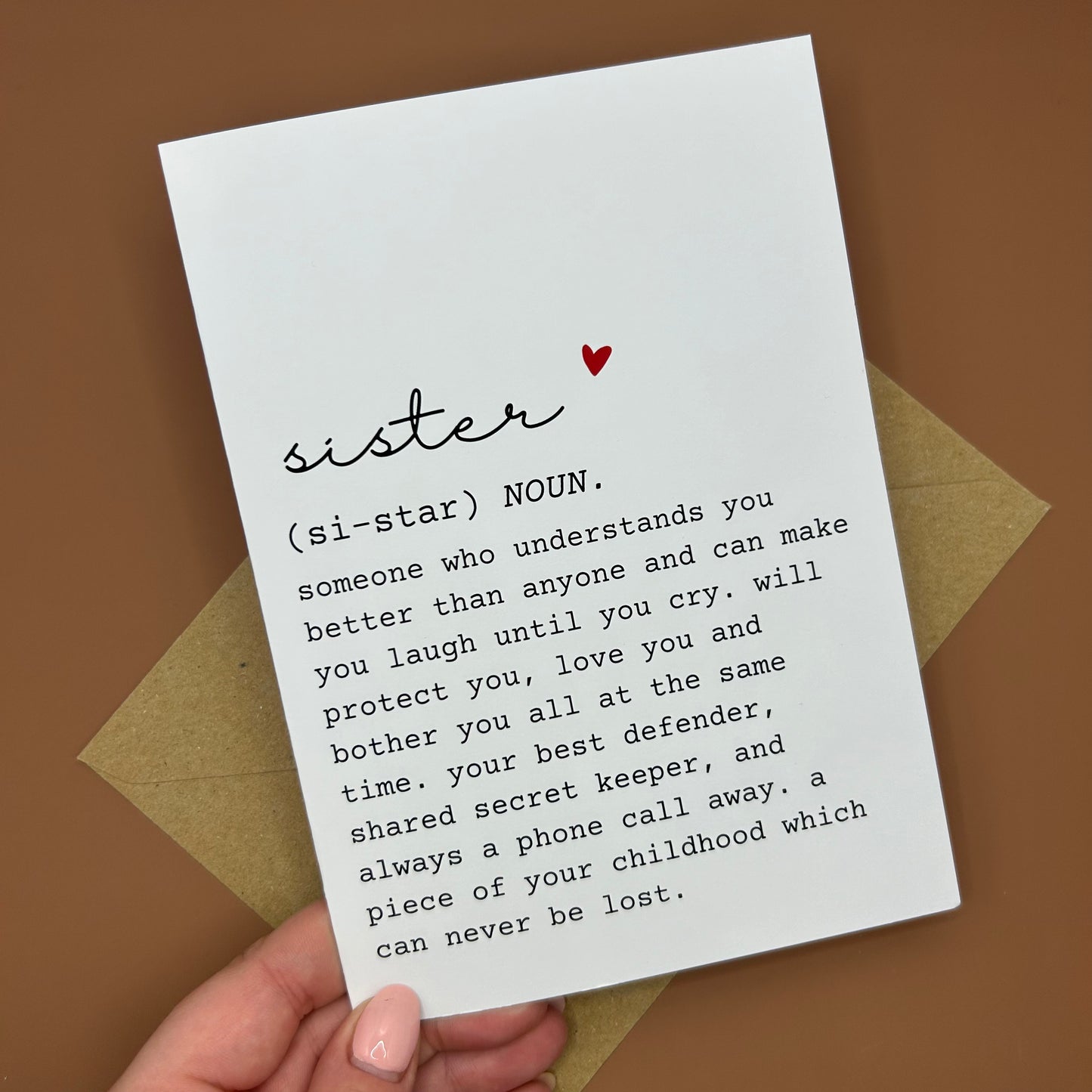 Sister Definition Greeting Card