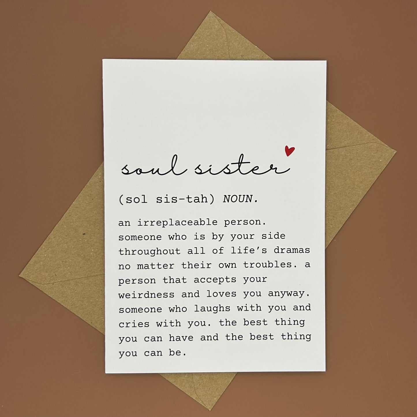 Soul Sister Definition Greeting Card