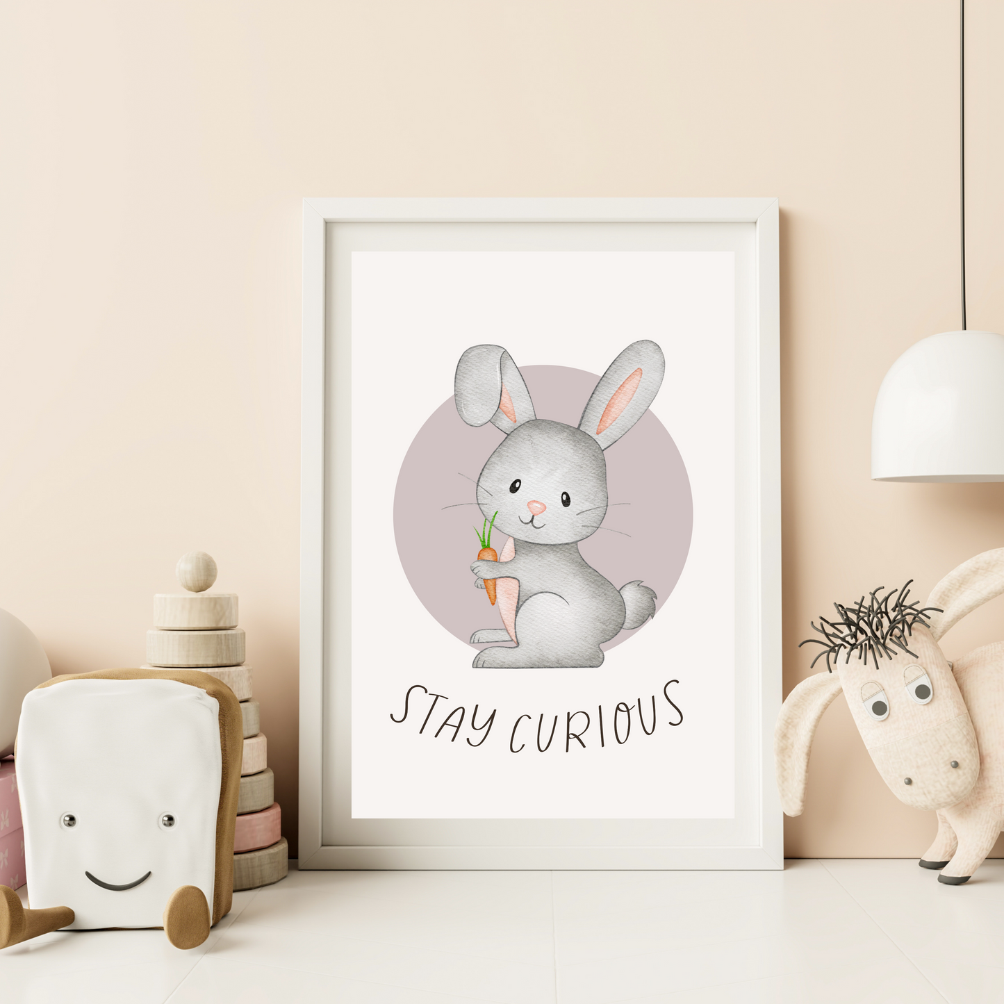 'Stay Curious' Rabbit Print