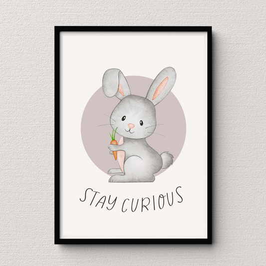 'Stay Curious' Rabbit Print