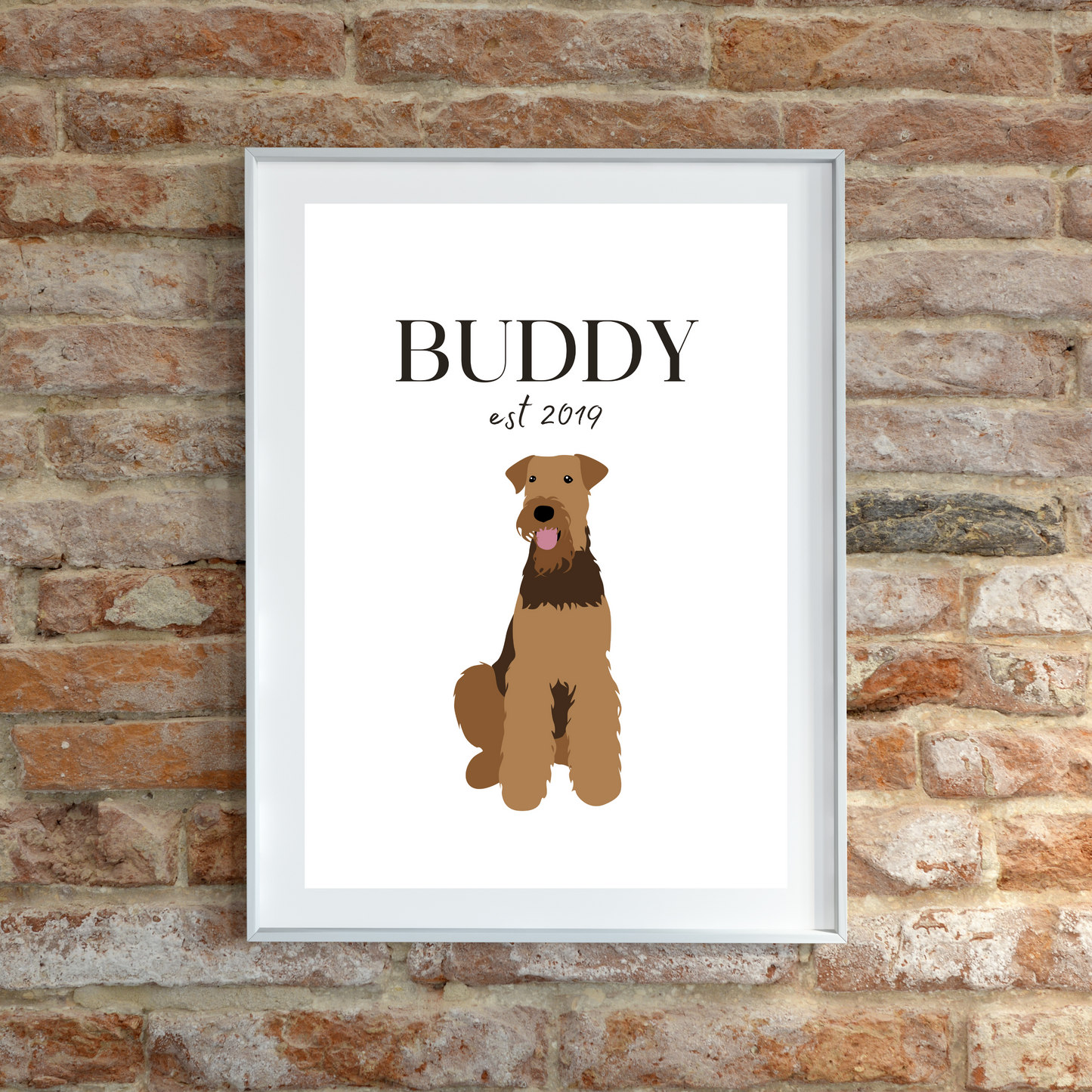 Personalised Airedale Terrier Pet Print