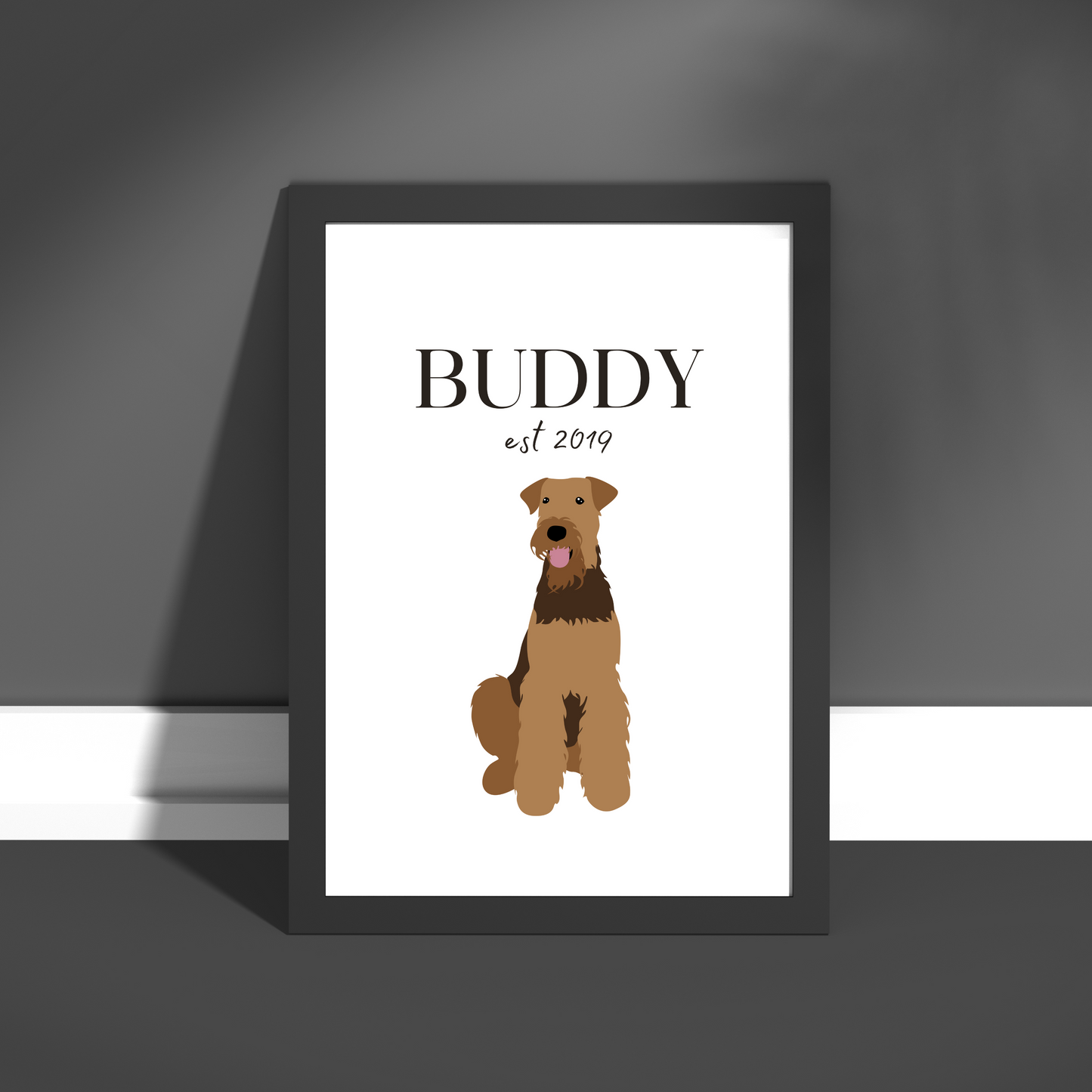 Personalised Airedale Terrier Pet Print