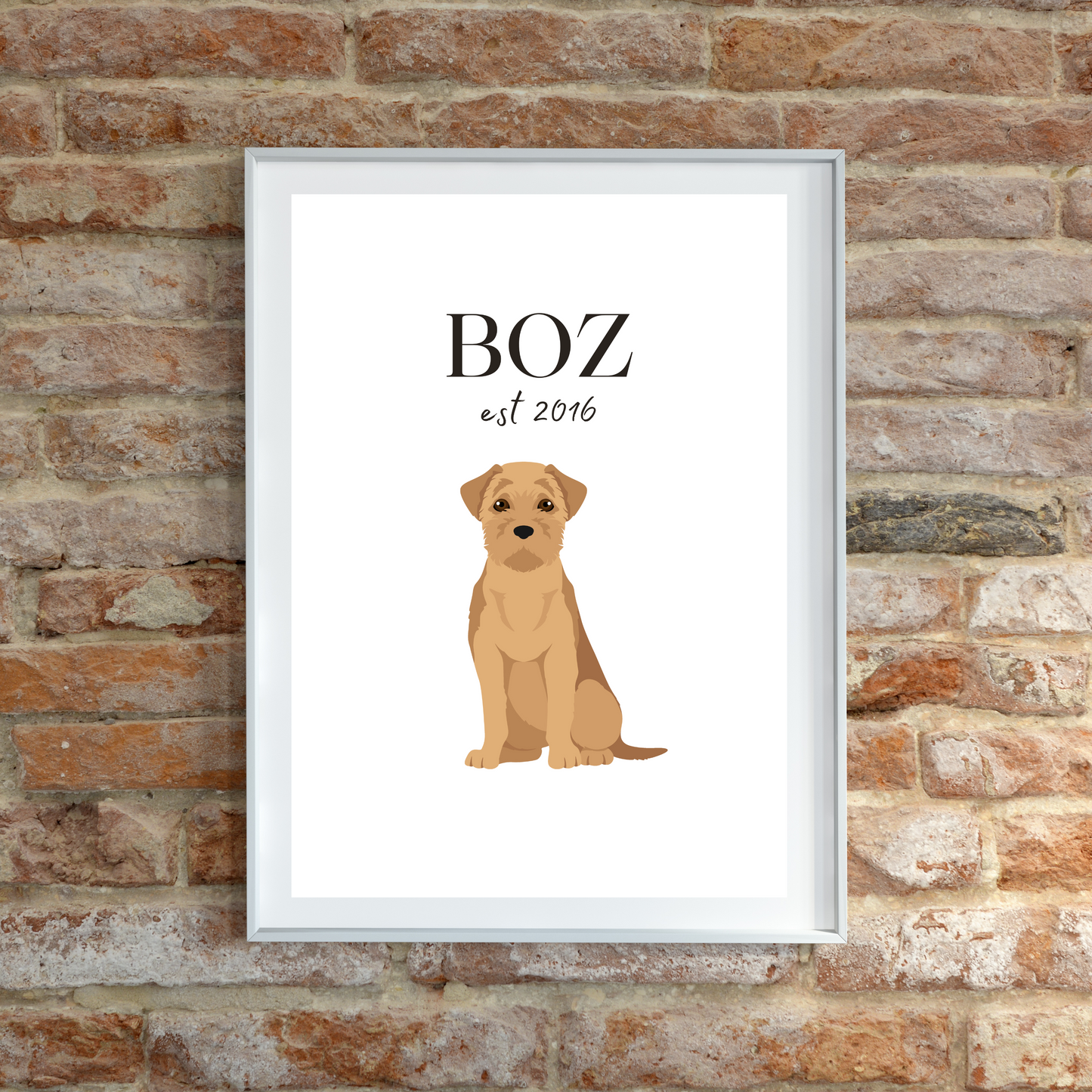 Personalised Border Terrier Pet Print