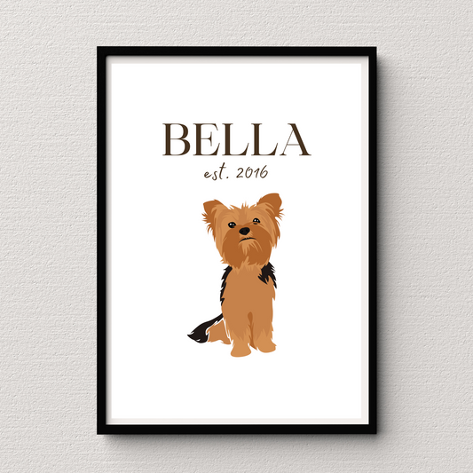Personalised Yorkshire Terrier Pet Print
