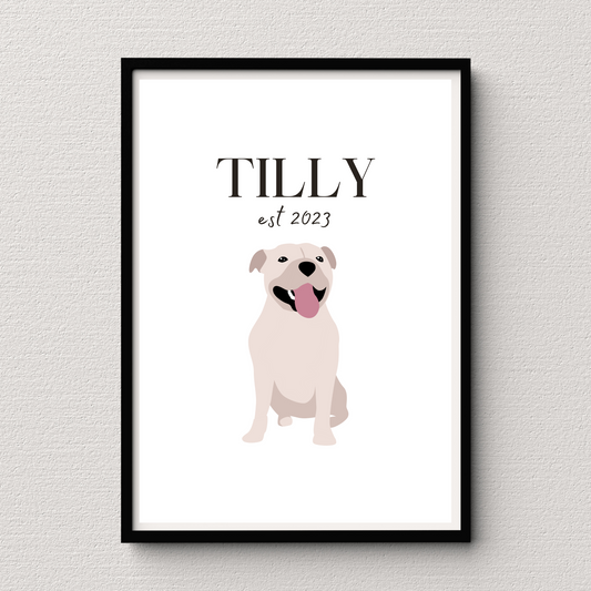 Personalised Staffordshire Terrier Pet Print