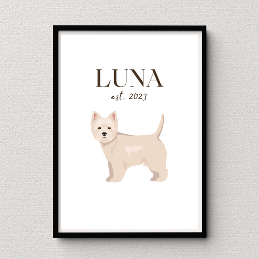 Personalised West Highland Terrier Pet Print