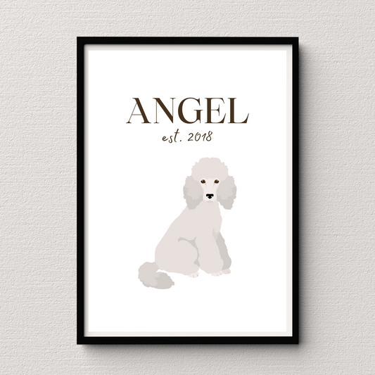 Personalised Poodle Pet Print