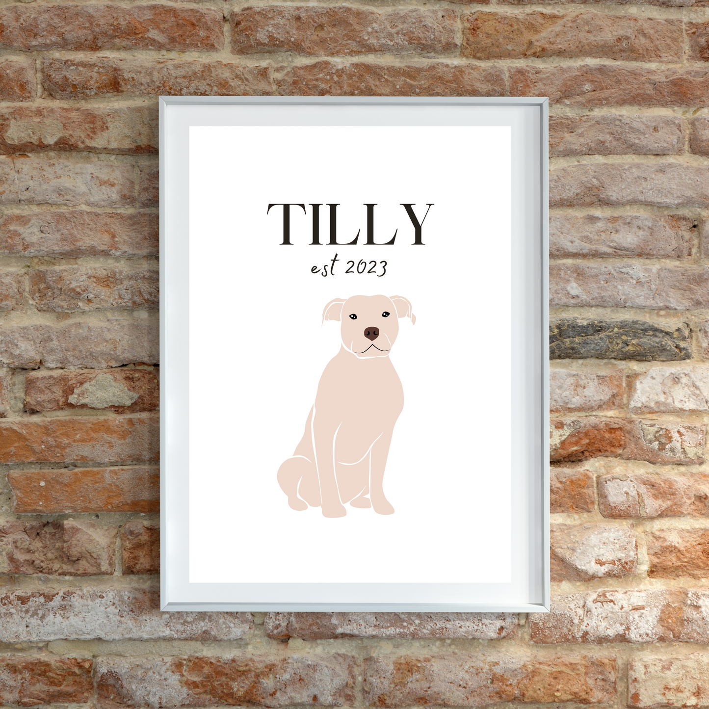 Personalised Pitbull Pet Print