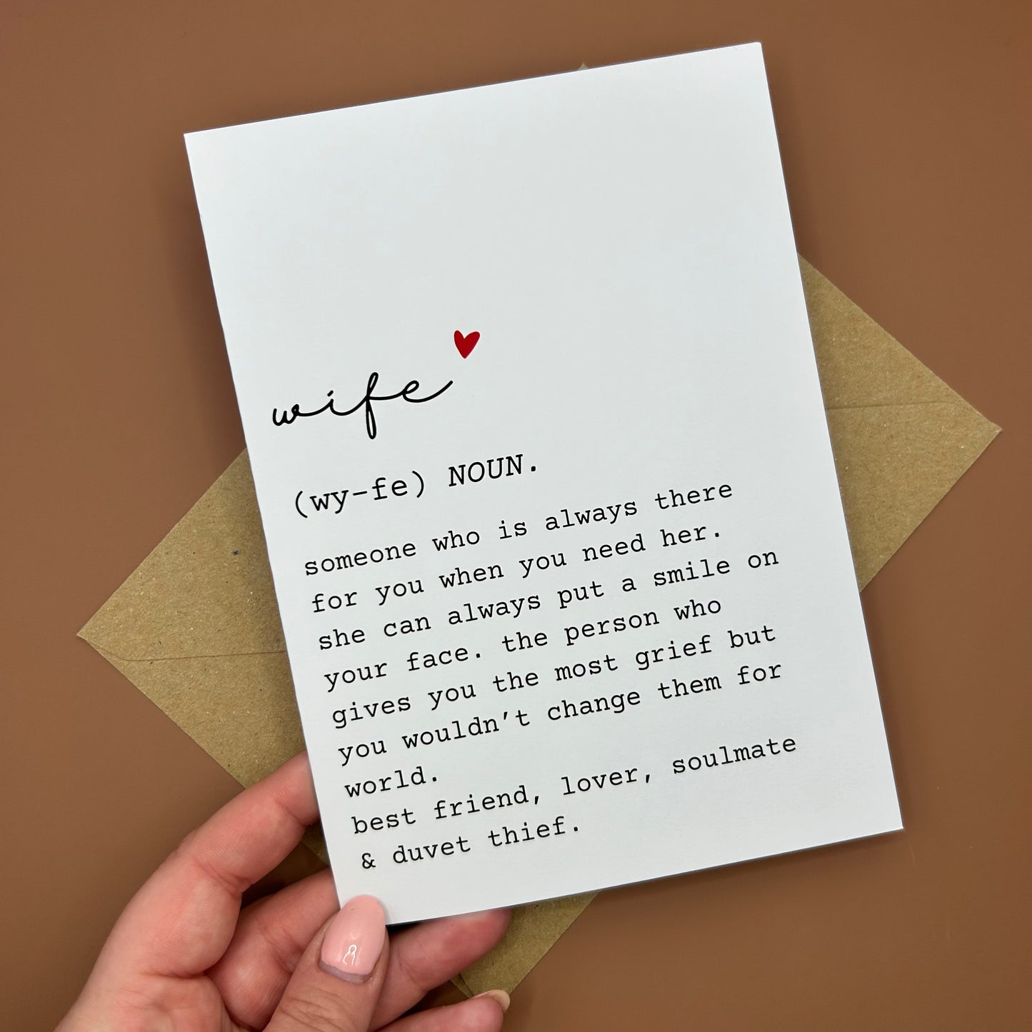 Wife Definition Greeting Card