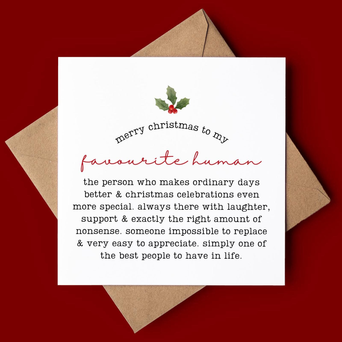 Favourite Human Christmas Card
