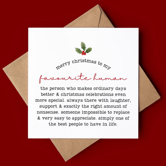 Favourite Human Christmas Card
