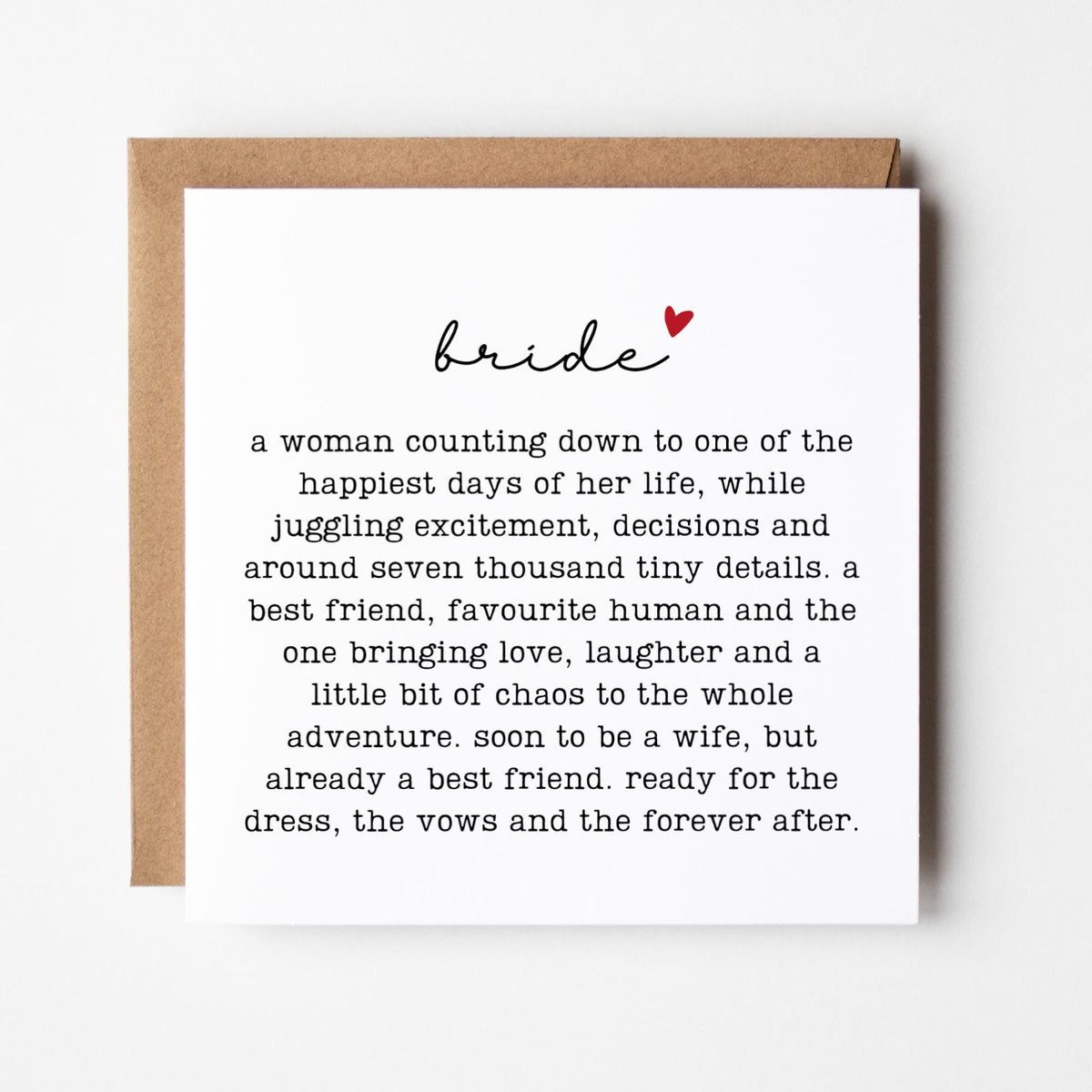 Bride Wedding Card